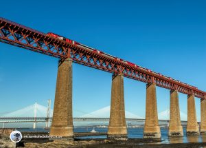 Train heading South from the Forth Bridge