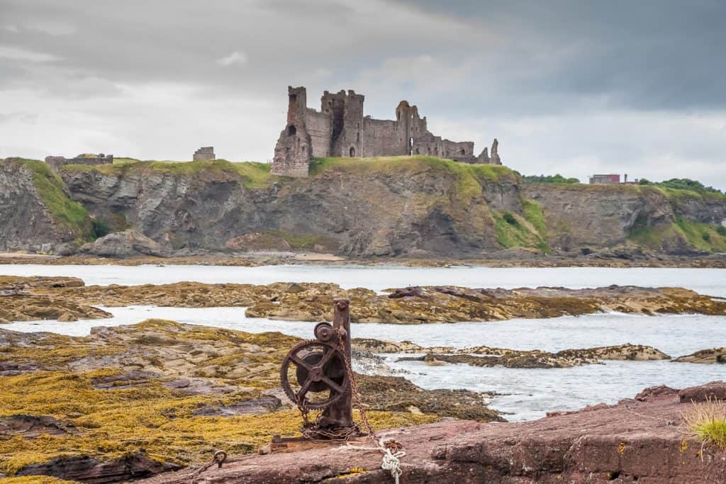 Tantallon Castle ruins with dramatic coastal views