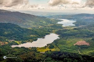 Lochs Achray and Venachar from Ben Venue