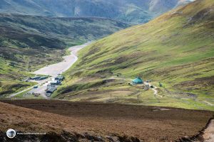 Looking down on Glenshee Ski Centre